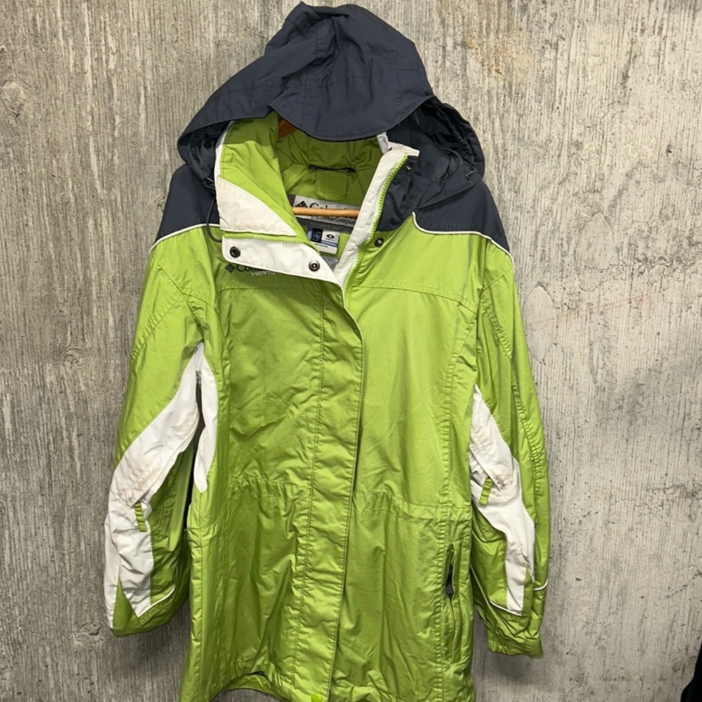Columbia Women’s Hooded Vertex Interchangeable Full Zipper Rain Coat- Medium